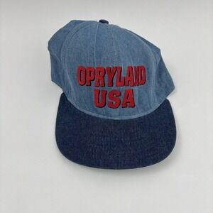 Vintage Opryland USA Denim Baseball Hat Nashville Tennessee Music Rock And Roll